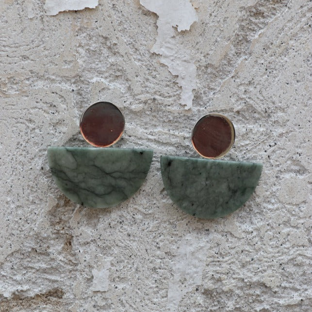 925 Sterling Silver and jade Earrings , Sterling Silver jewelry, Jade Stone Jewelry, Handmade jewelry in Guatemala, Sustainable jewelry